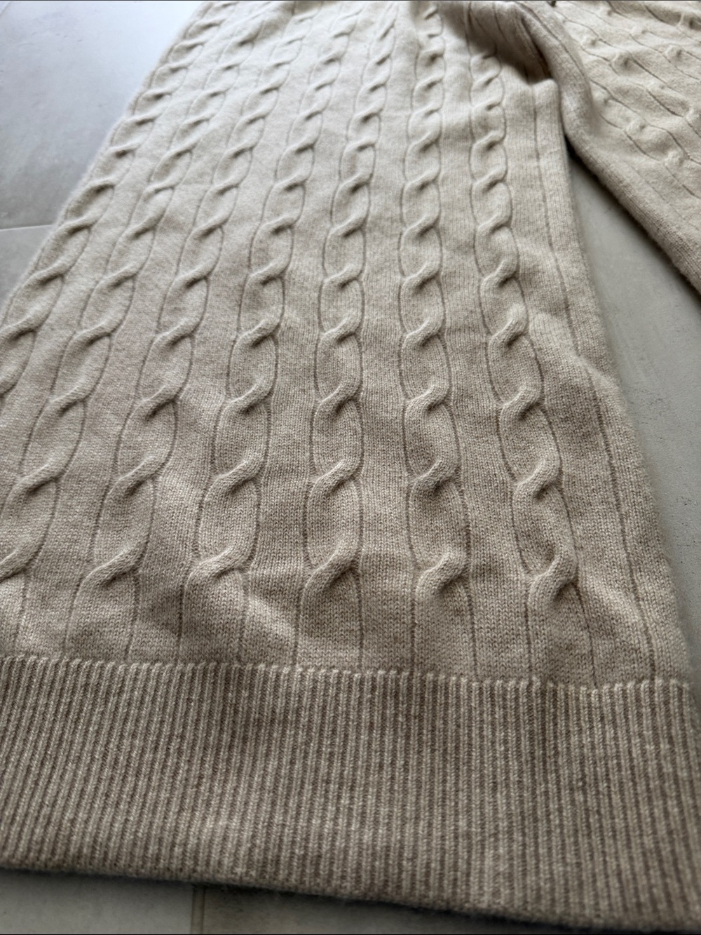 NWT Ralph Lauren 100% Cashmere Cable-Knit Drawstring Pants - Picture 2 of 8